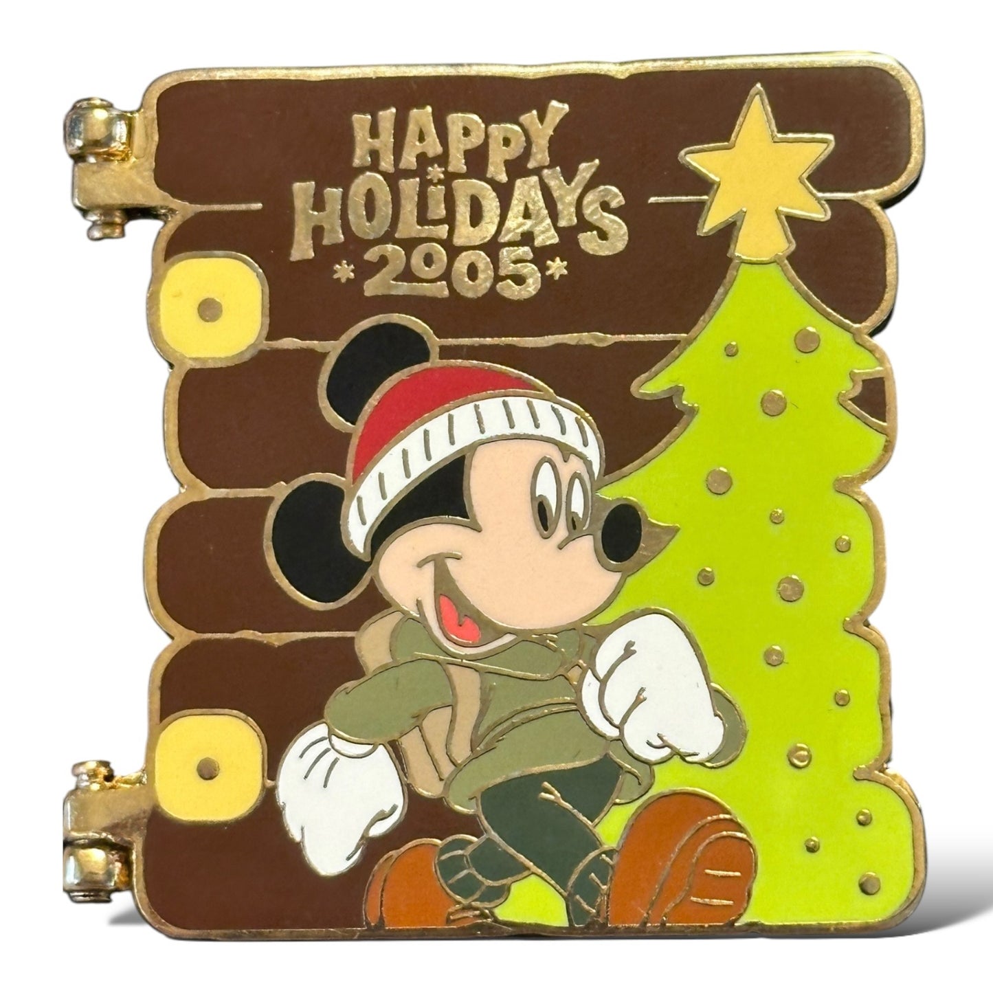 WDW Happy Holidays 2005 Greeting Card Wilderness Lodge Resort Mickey Pin