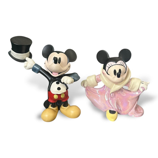 Top Hat and Tails Mickey and Minnie Figurines