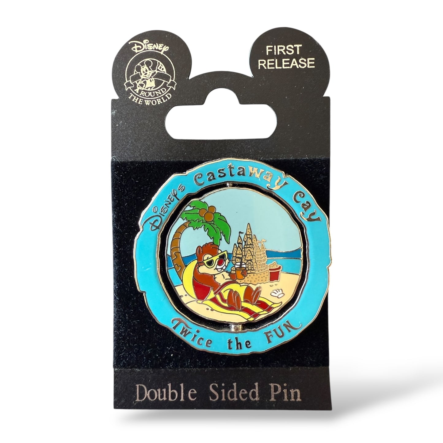 DCL Chip n' Dale Castaway Cay Twice the Fun Spinner Pin