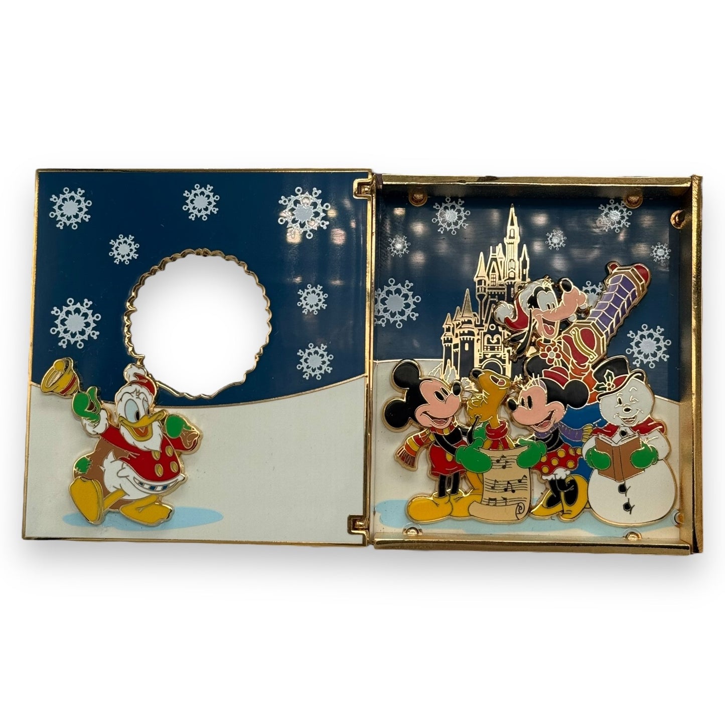 WDW Spectacle of Pins 2005 Mickey, Minnie Goofy & Donald Christmas Book Card Jumbo Pin