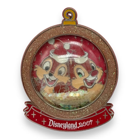 DLR Holiday Snow Globe Chip n' Dale Pin