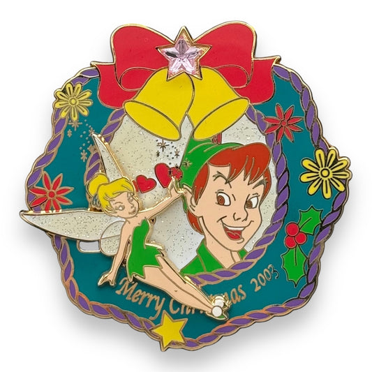 JDS Christmas 2003 Peter Pan & Tinker Bell Christmas Wreath Pin