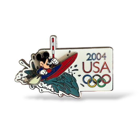 Disney Parks USA Olympics 2004 Mickey Kayaking Pin