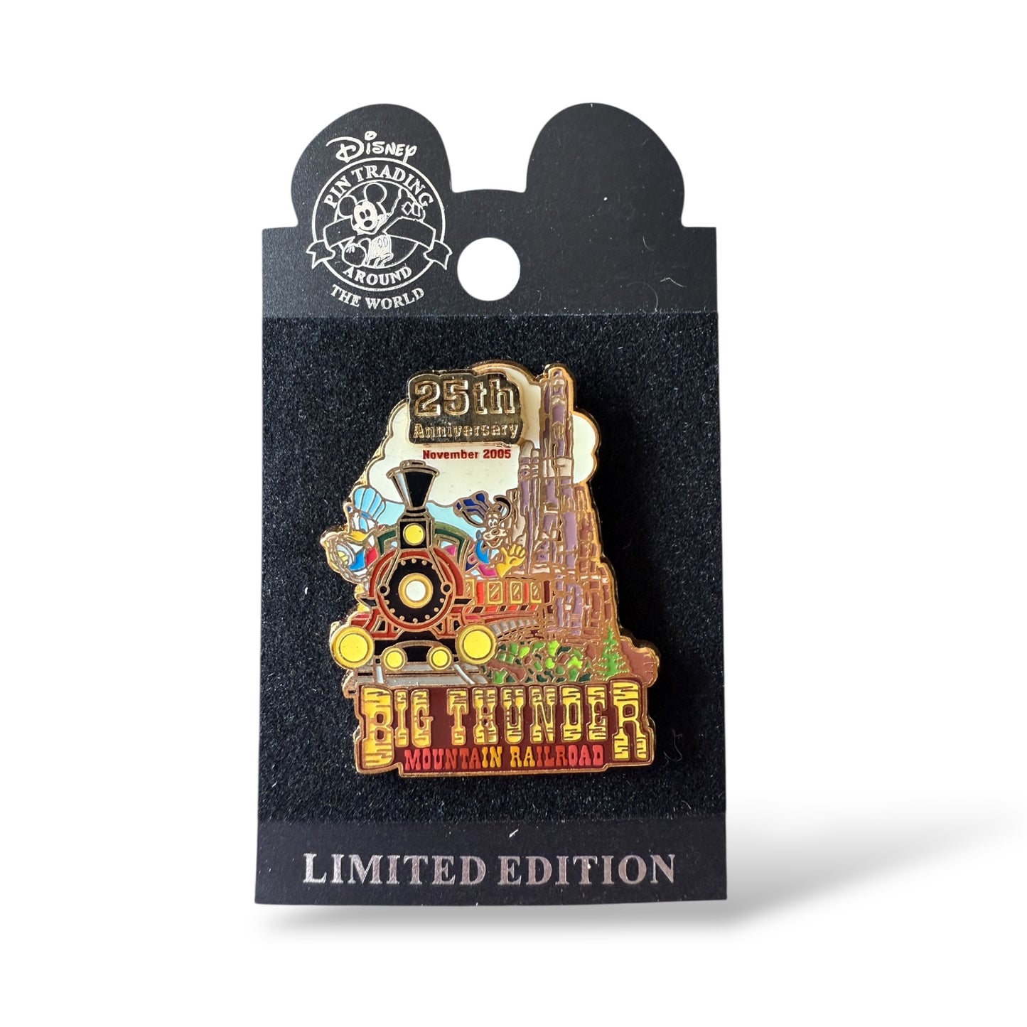 WDW Big Thunder Mountain Railroad 25th Anniversary Donald Duck and Goofy Pin