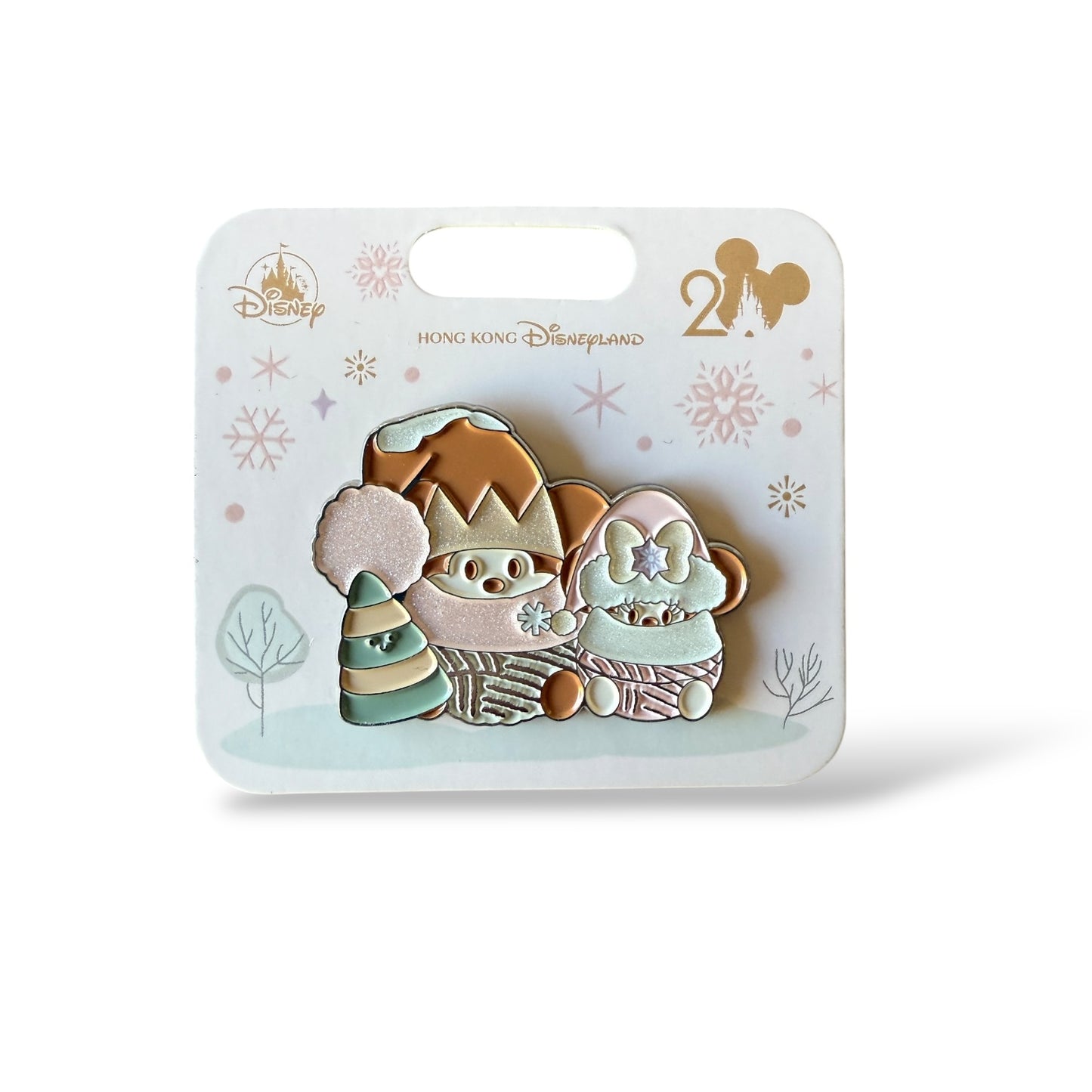 HKDL Christmas Elf Mickey and Minnie Pin