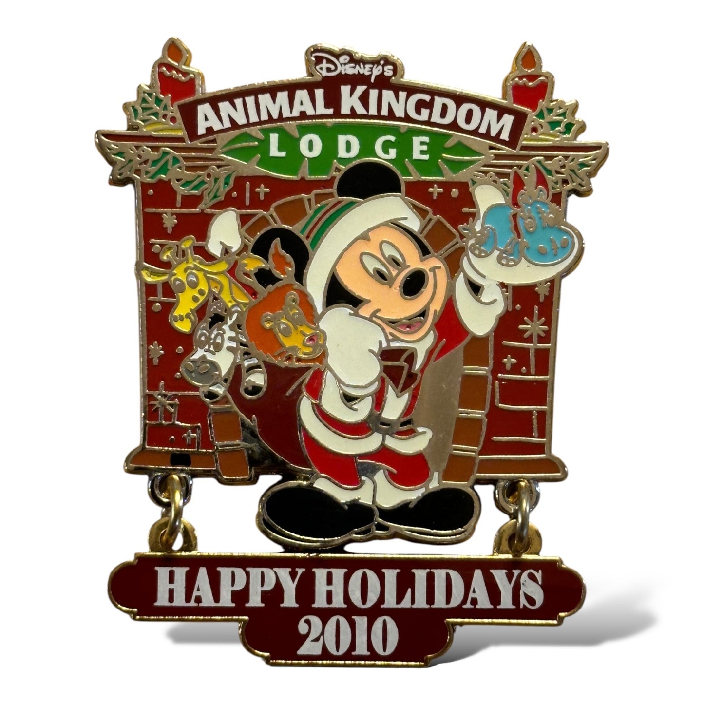 WDW Mickey Happy Holidays 2010 Animal Kingdom Lodge Resort Pin