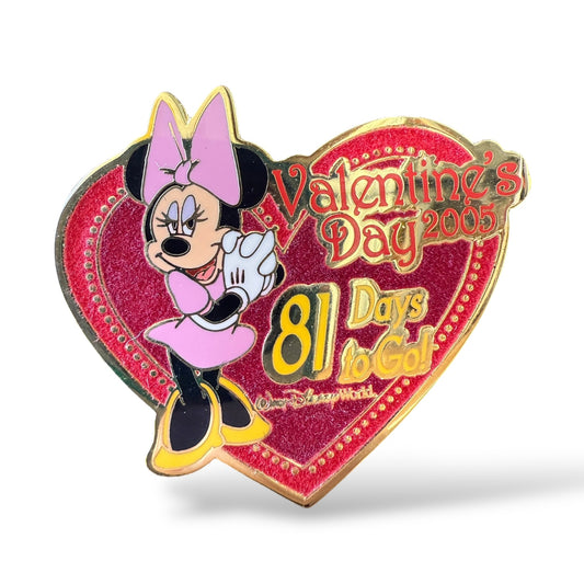 WDW Valentine's Day 2005 Minnie Mouse 81 Days To Go Pin