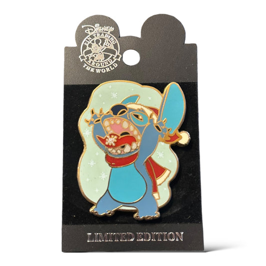 Disney Shopping Winter Fun Stitch Catching Snowflake Pin