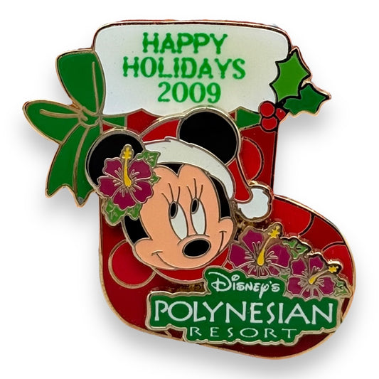 WDW Holiday 2009 Resort Stocking Minnie Polynesian Resort Pin