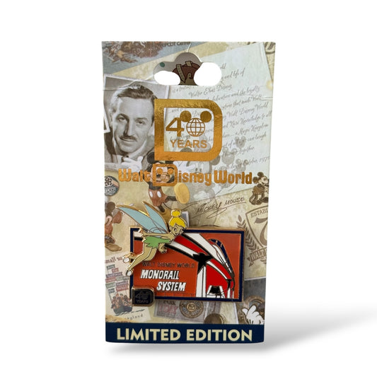 WDW 40th Anniversary Monorail System Tinker Bell Pin