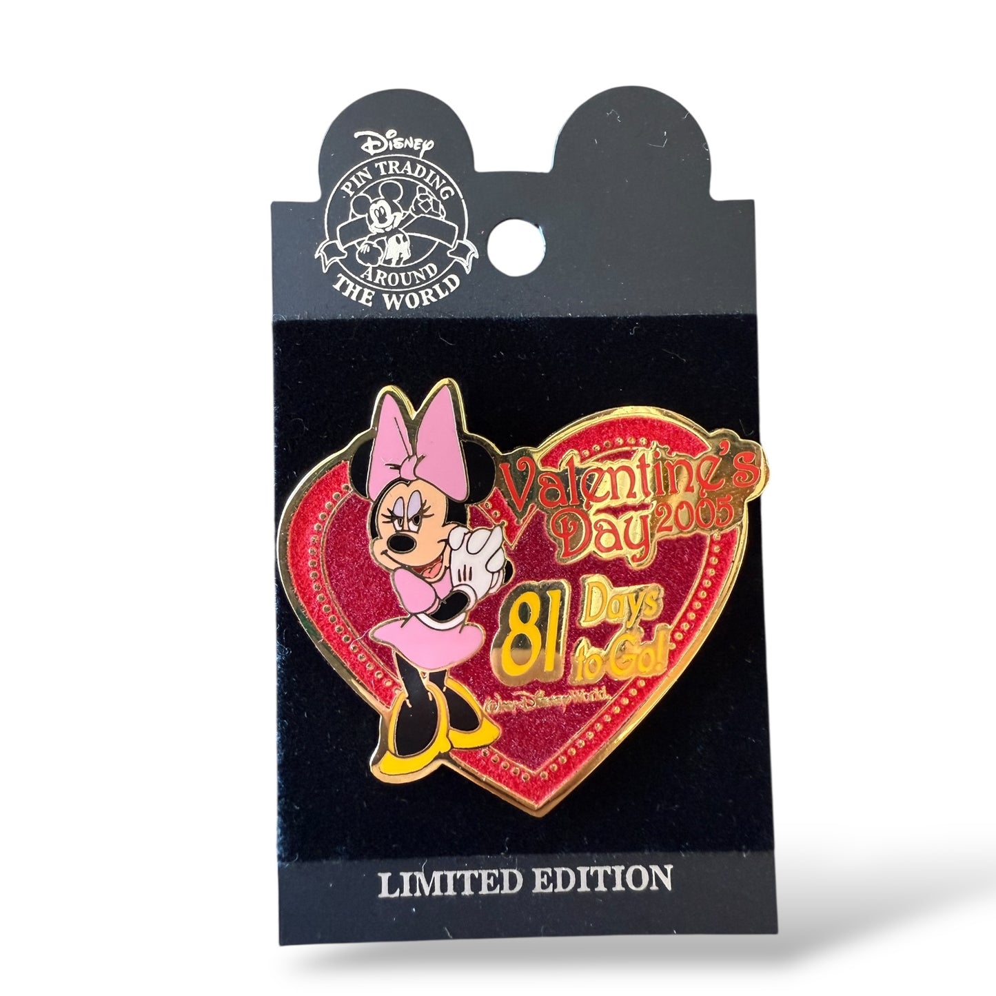 WDW Valentine's Day 2005 Minnie Mouse 81 Days To Go Pin