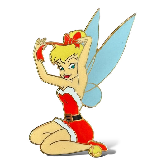 Disney Shopping Tinker Bell Christmas Red Dress Pin