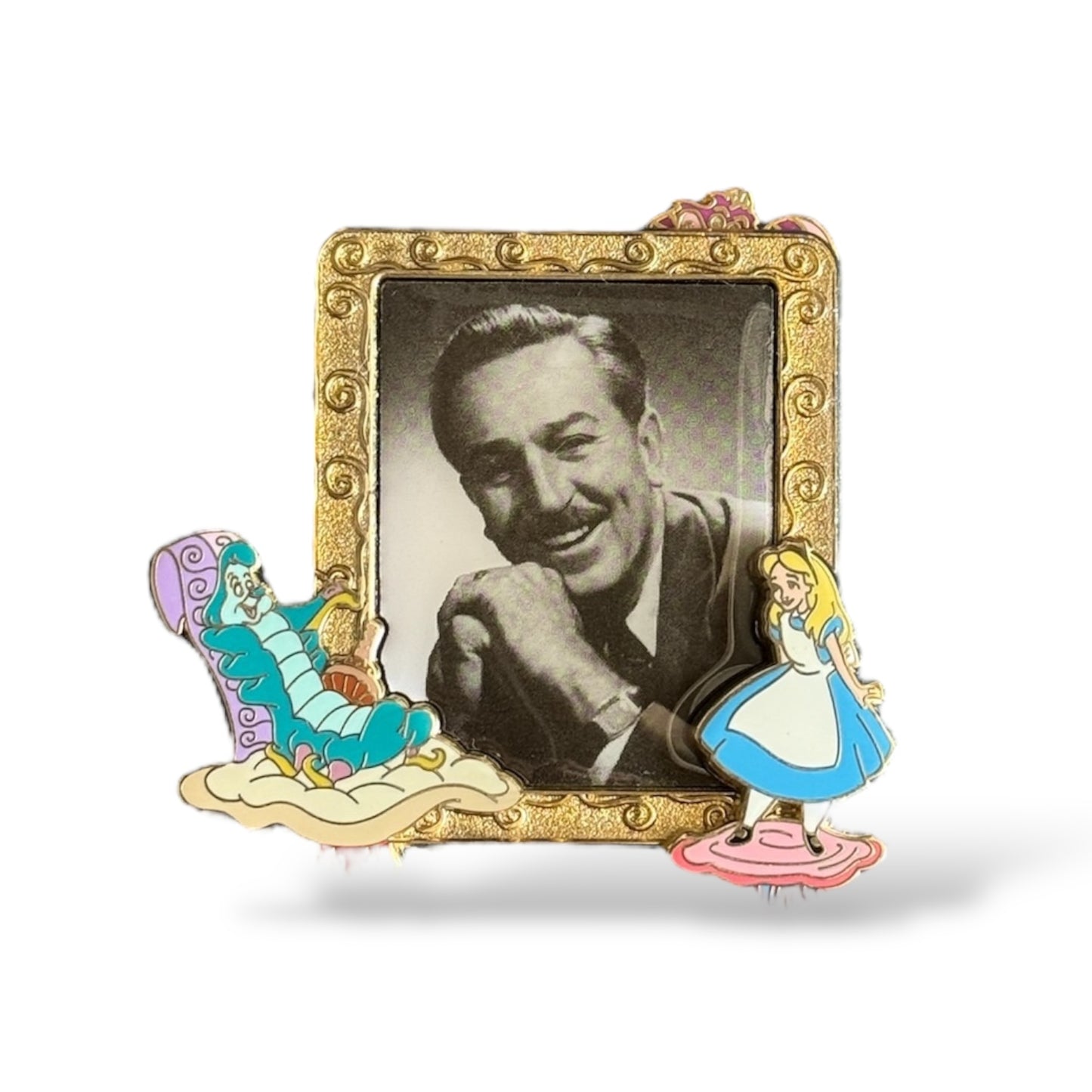 Disney Store 110th Legacy Alice, Cheshire Cat and Absolem with Walt Disney Portrait Pin