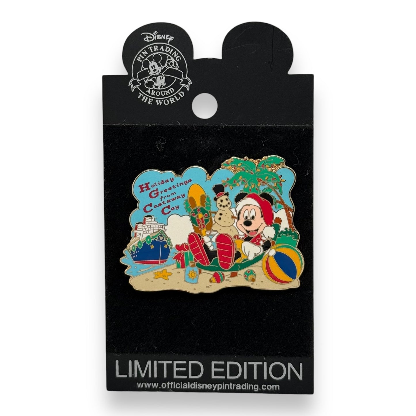 DCL Castaway Cay Mickey Holiday Greetings Pin