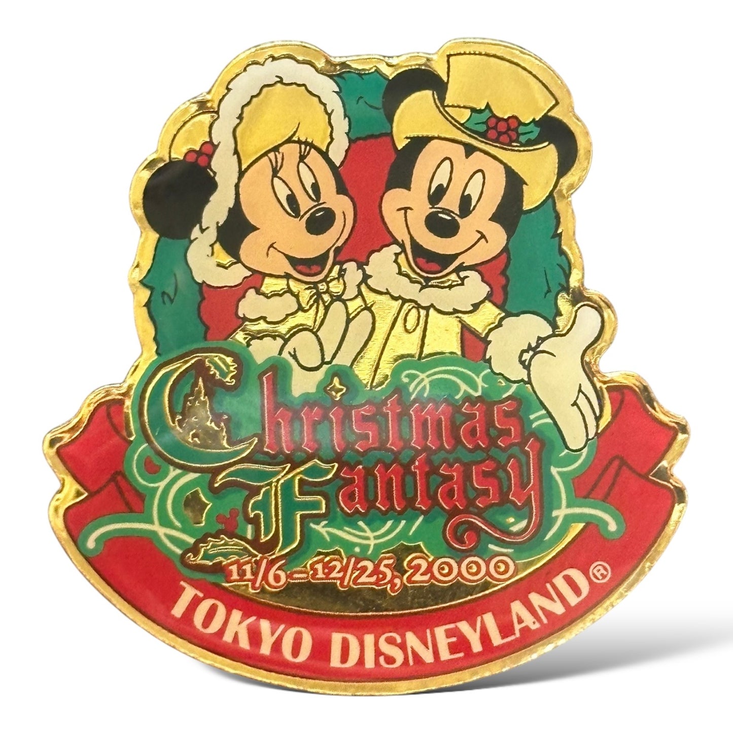 TDR Christmas Fantasy 2000 Mickey and Minnie Mouse Pin