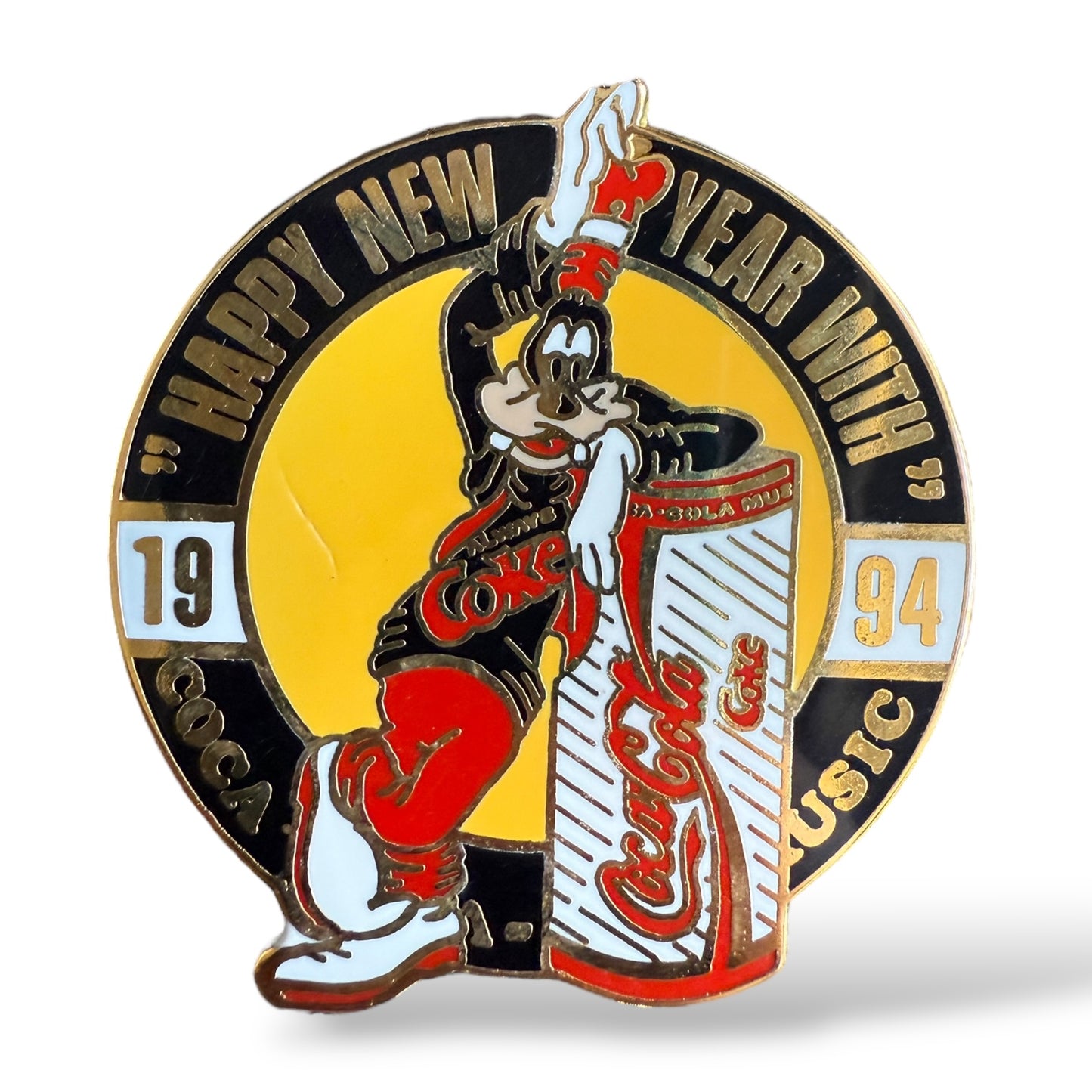 Coca-Cola Happy New Year 1994 Goofy Pin