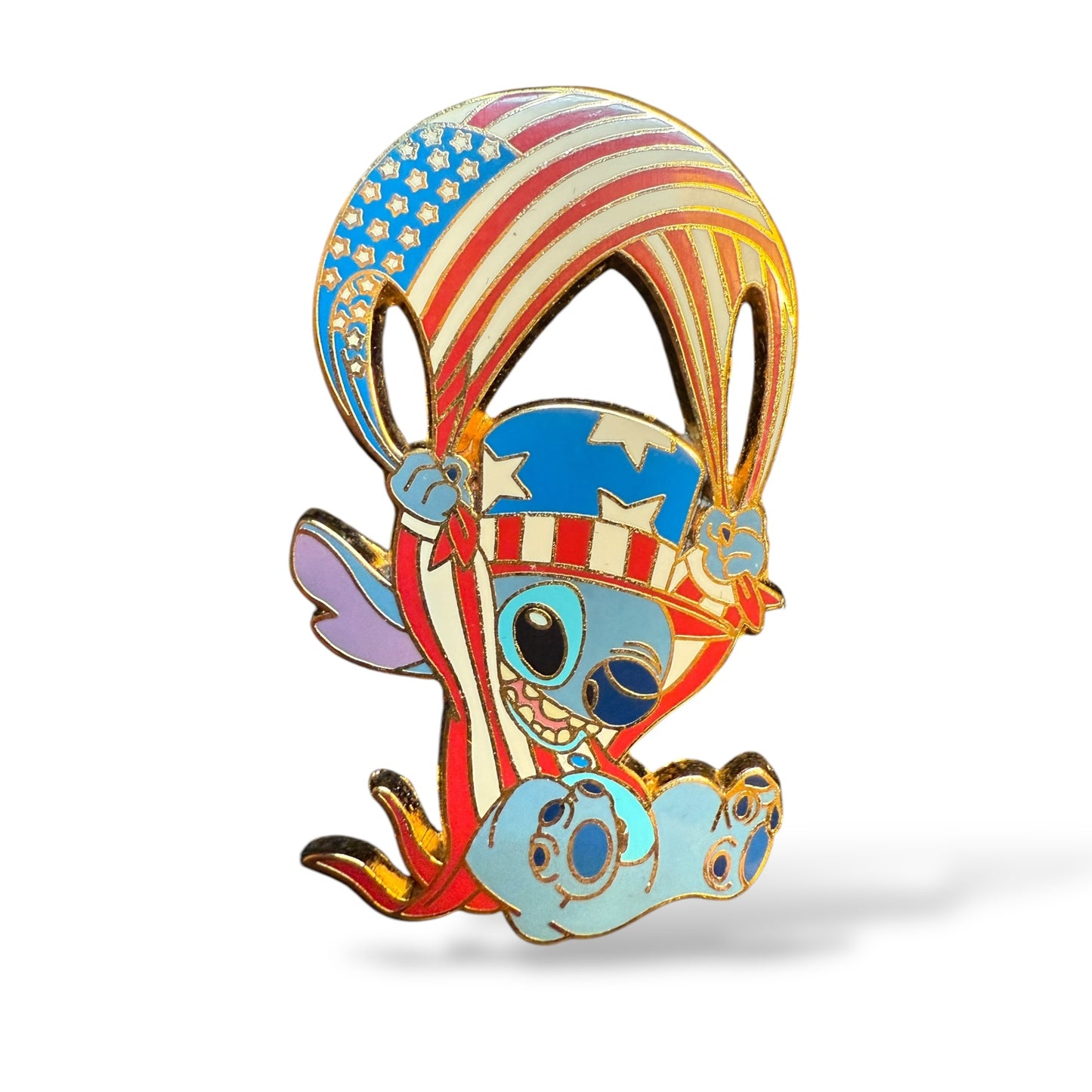 Disney Auctions Stitch 4th of July Parachute Pin