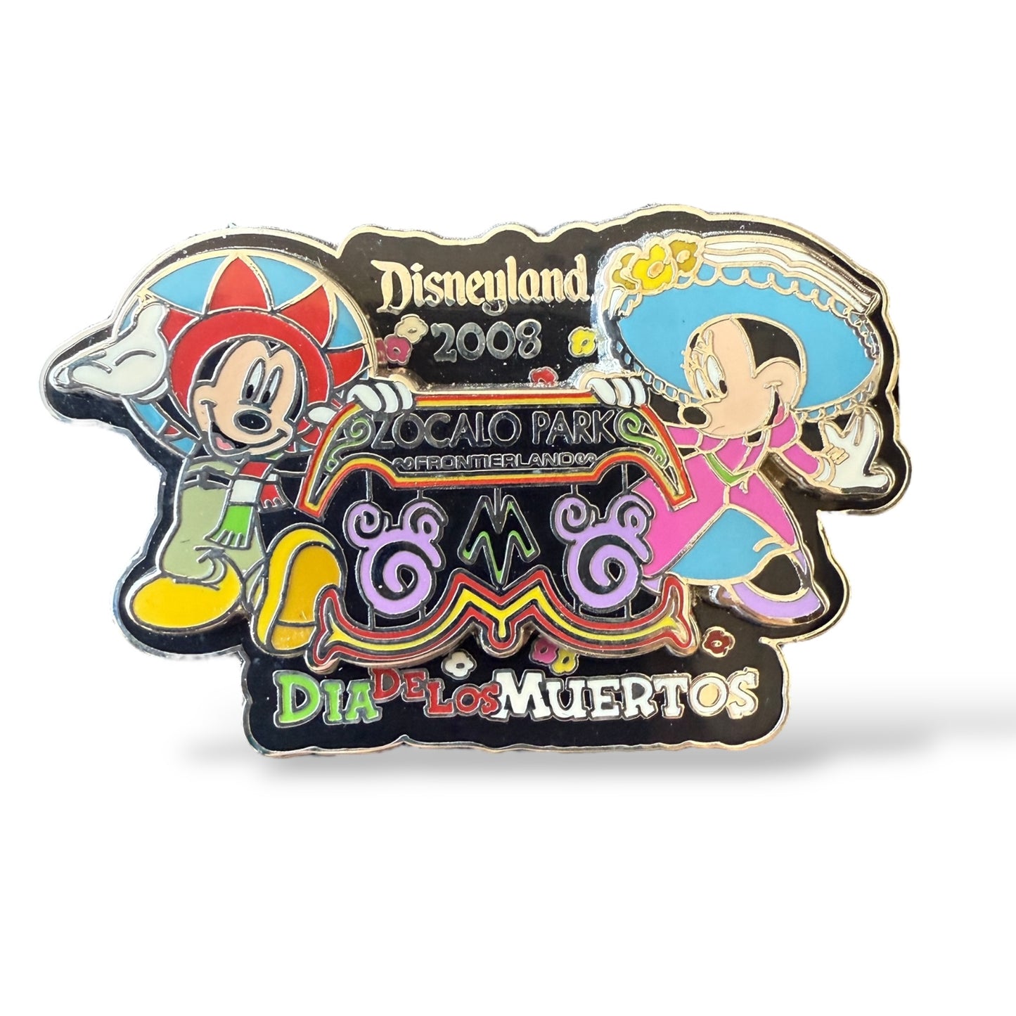 DLR Dia De Los Muertos 2008 Mickey and Minnie Mouse Pin