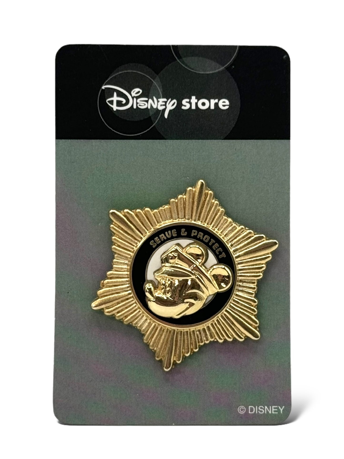 JDS Serve & Protect Police Officer Badge Mickey Pin