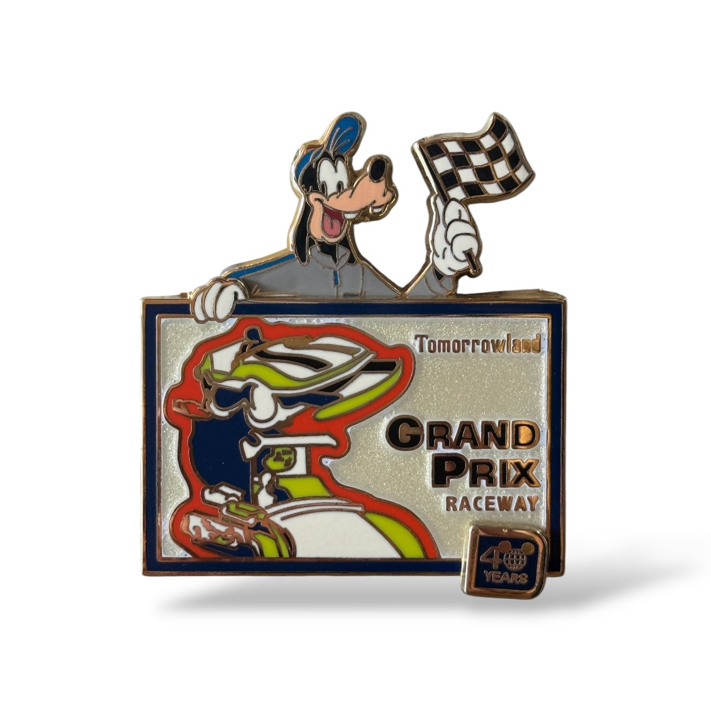 WDW 40th Anniversary Grand Prix Raceway Goofy Pin