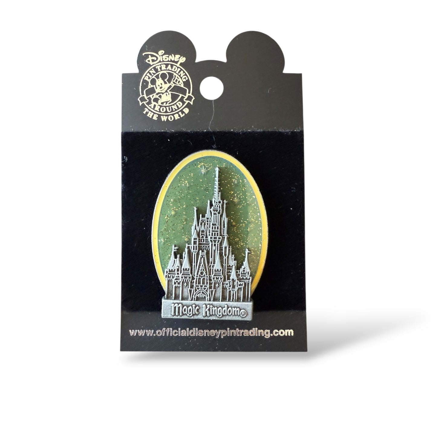 WDW Magic Kingdom Cinderella's Castle Green Glitter Pin