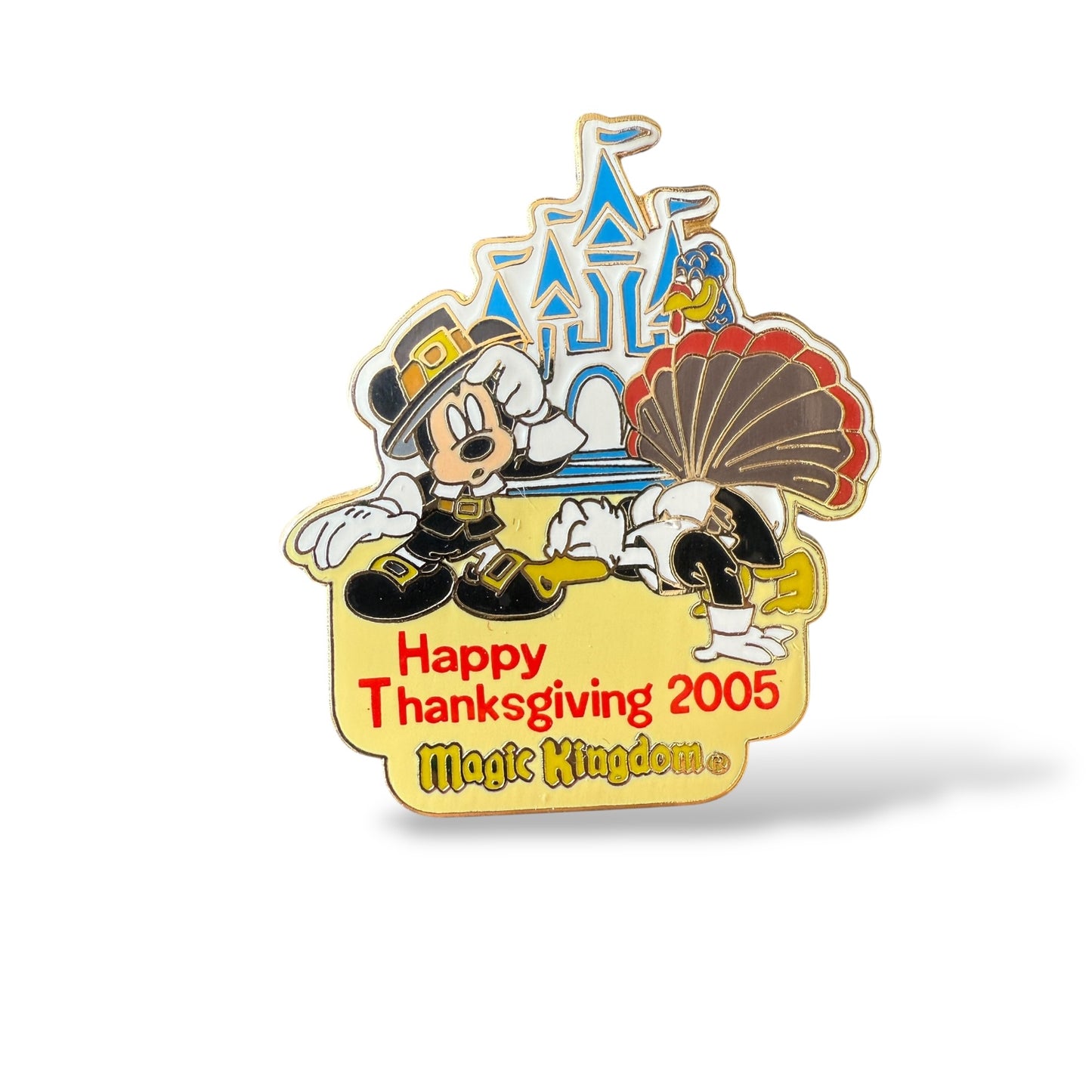 WDW Magic Kingdom Turkey Hunt 2005 Pilgrim Mickey and Donald dressed as Turkey Pin