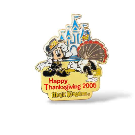 WDW Magic Kingdom Turkey Hunt 2005 Pilgrim Mickey and Donald dressed as Turkey Pin