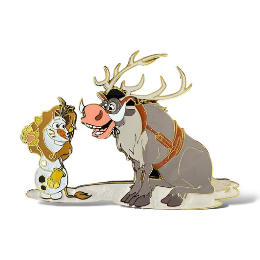 DLRP Disney Pin Carnival Olaf and Sven as Simba and Pumbaa Pin