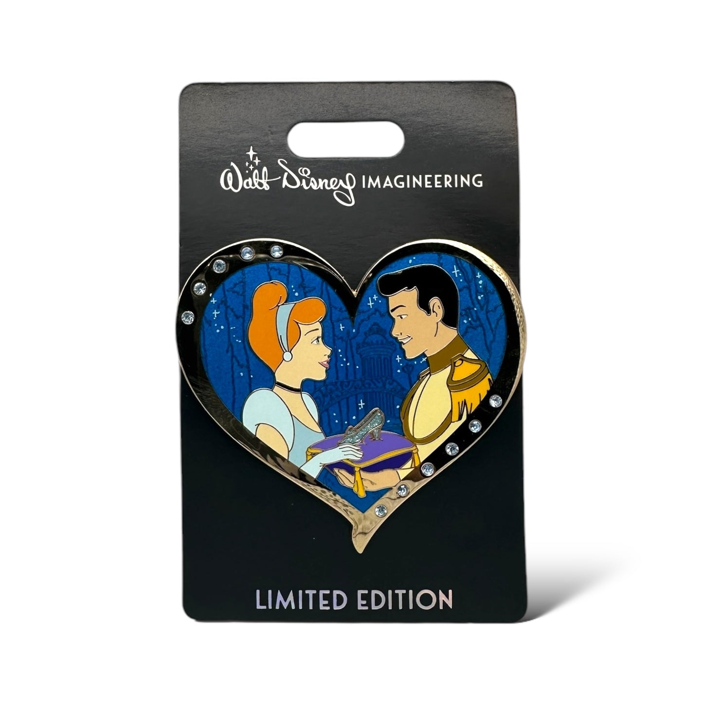 WDI Valentine Jeweled Heart Cinderella and Prince Charming Pin