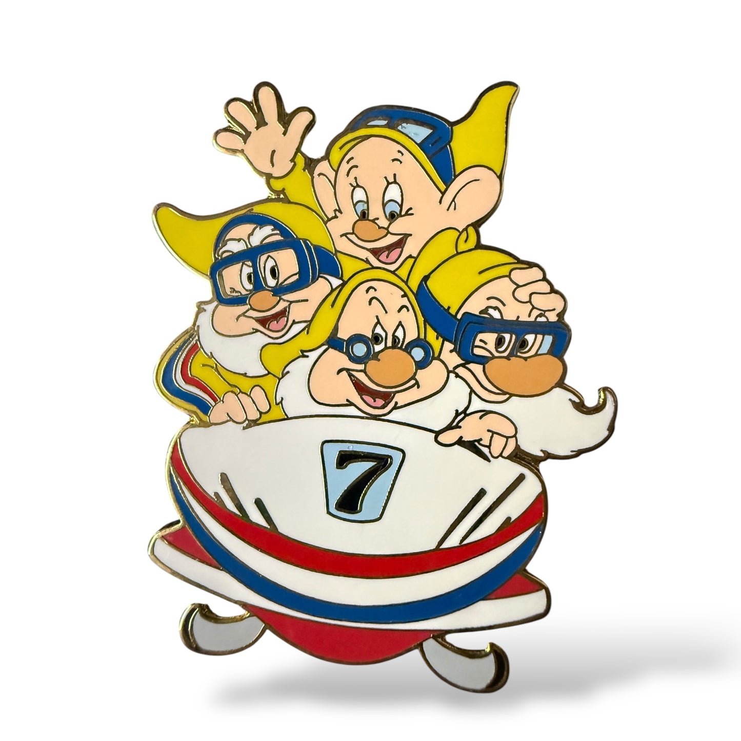 Disney Auctions Winter Sports Bobsledding Dwarfs Pin