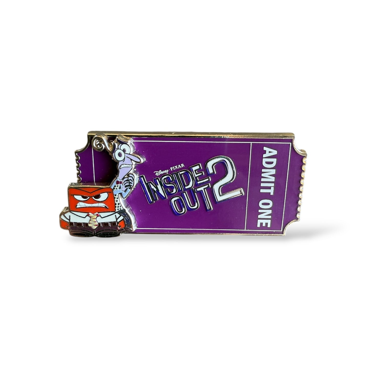 DSSH Inside Out 2 Admit One Ticket Anger and Embarrassment Pin