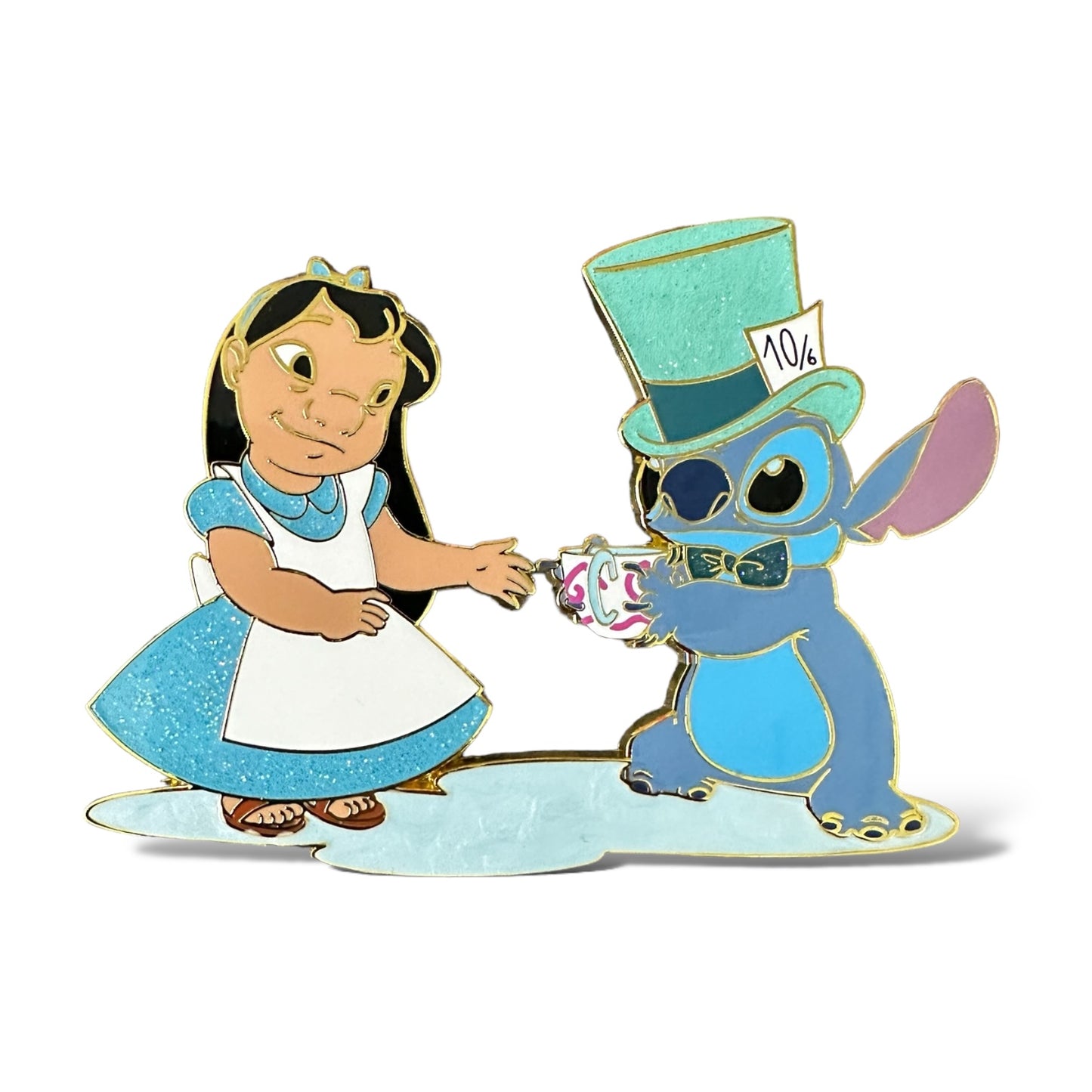 DLRP Disney Pin Carnival Lilo & Stitch as Alice and Mad Hatter Pin