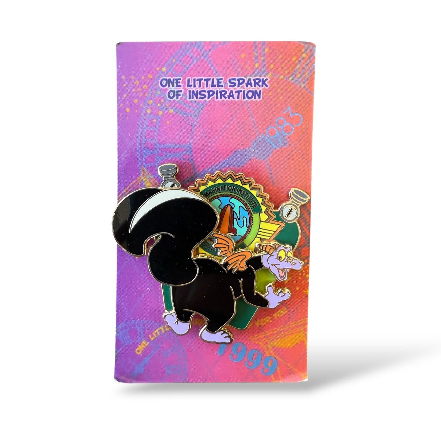 WDW Journey Into Imagination Reveal Conceal Mystery Figment as Skunk Pin