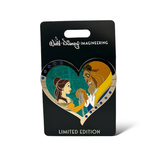 WDI Valentine Jeweled Heart Beauty and The Beast Pin