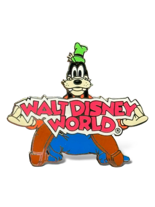 WDW Goofy Holding Walt Disney World Sign Pin