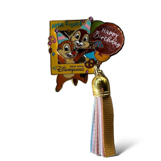 HKDL Happy Birthday Chip n' Dale 2024 Pin