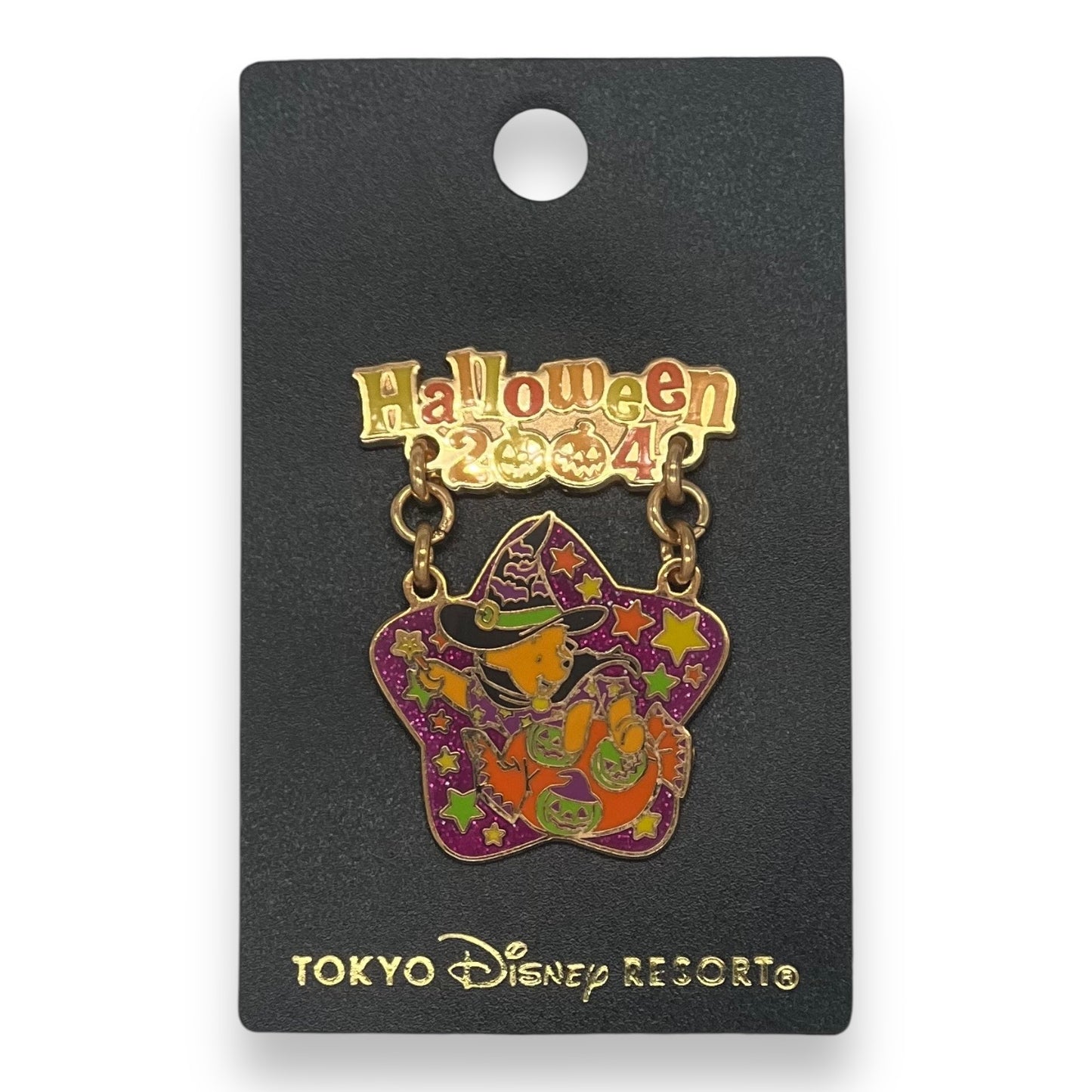 TDR Halloween 2004 Pooh Pumpkin Dangle Pin