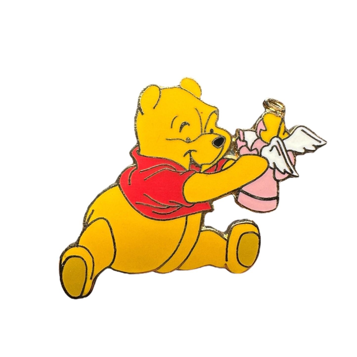 TDR Pooh Playing with Angel Doll Pin