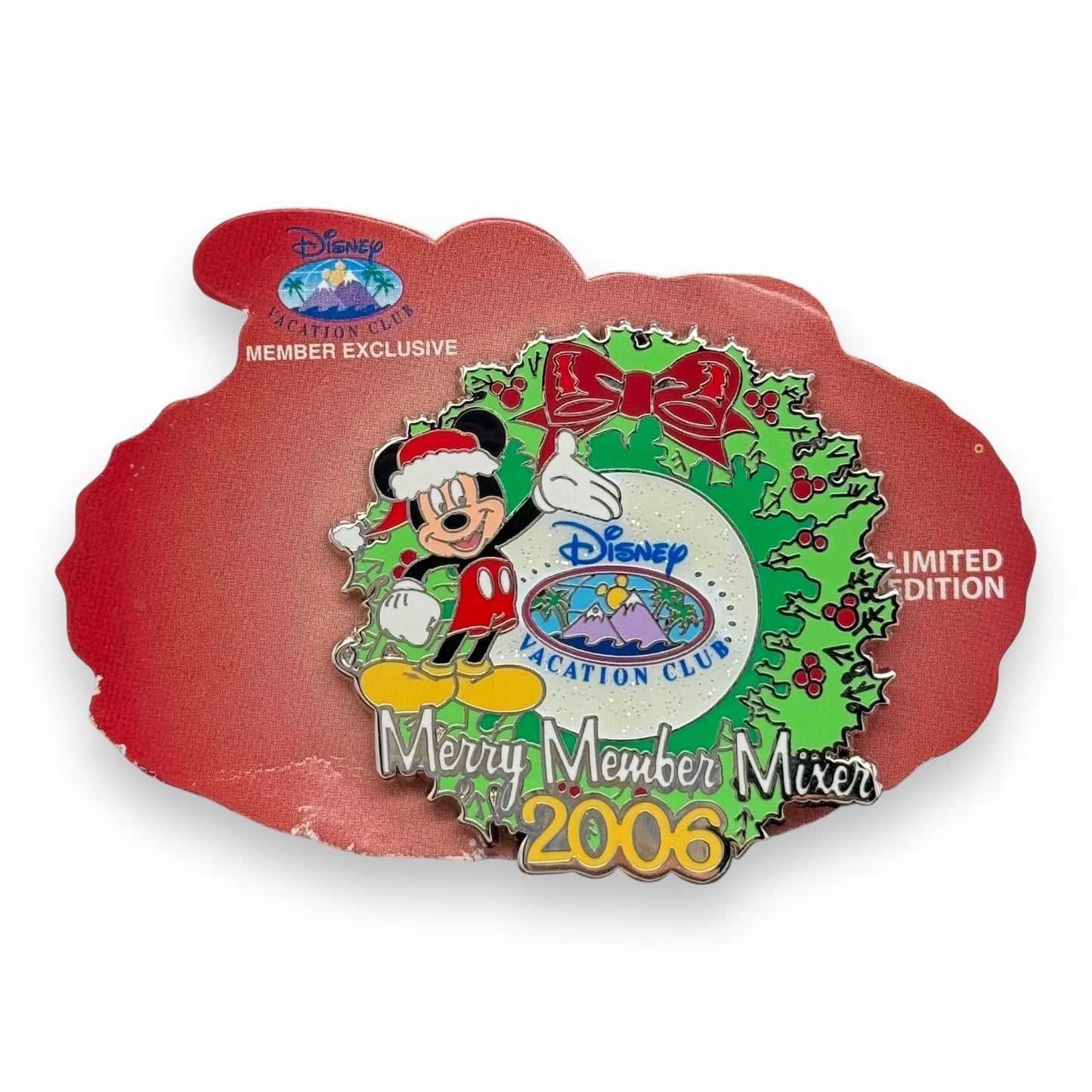 DVC Merry Member Mixer 2006 Mickey Mouse with Wreath Pin