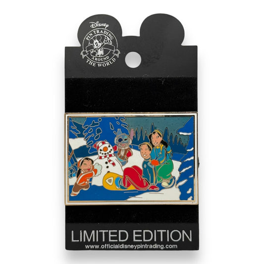 Disney Shopping Lilo & Stitch Postcard Lilo, Stitch, David and Nani Winter Pin