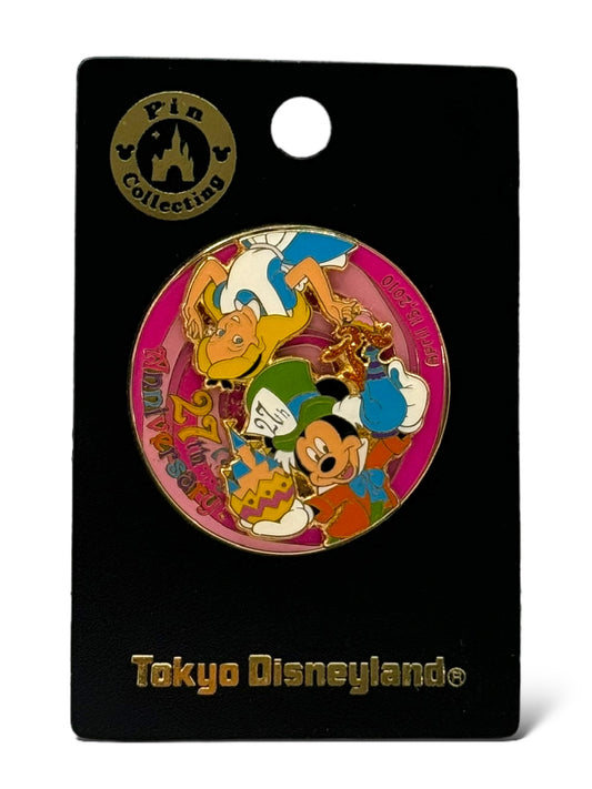 TDR 27th Anniversary Alice and Mickey Mad Hatter Pin