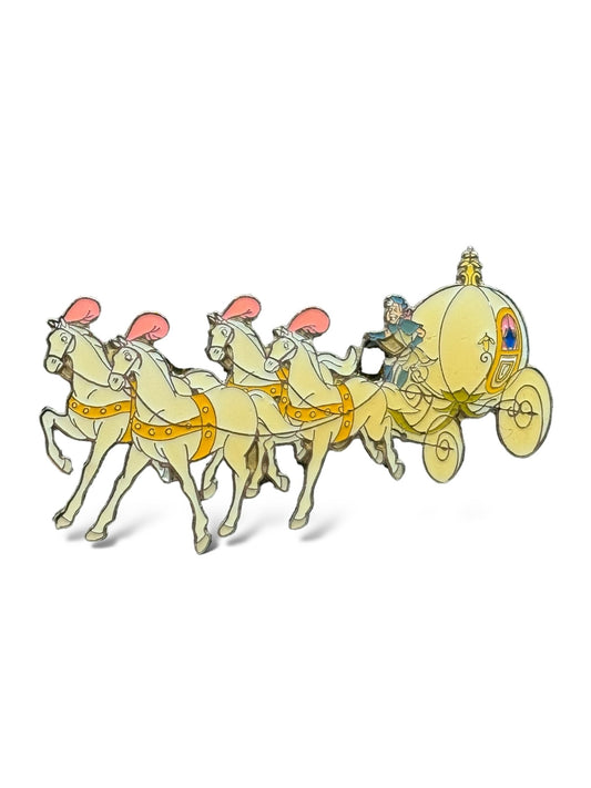 Pre-Production Disney Parks Cinderella's Coach with Horses Silver Metal Pin