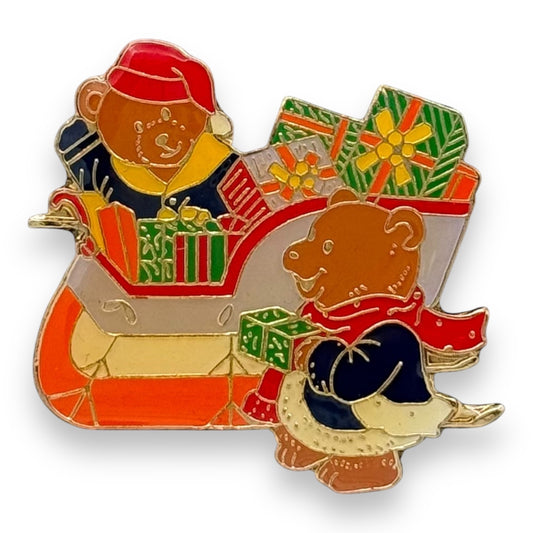 Christmas Holiday Bears and Presents Pin