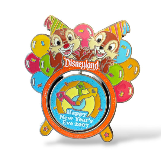 DLR Happy New Year Spinner 2007 and 2008 Chip n' Dale Spinner Pin