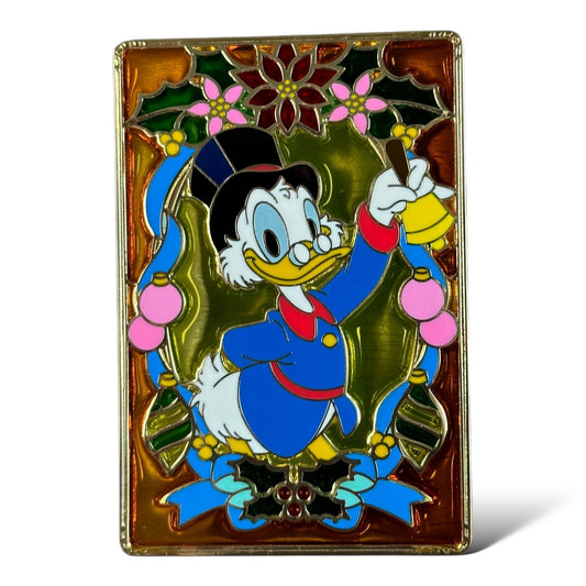 Monogram Christmas Stained Glass Scrooge McDuck Pin