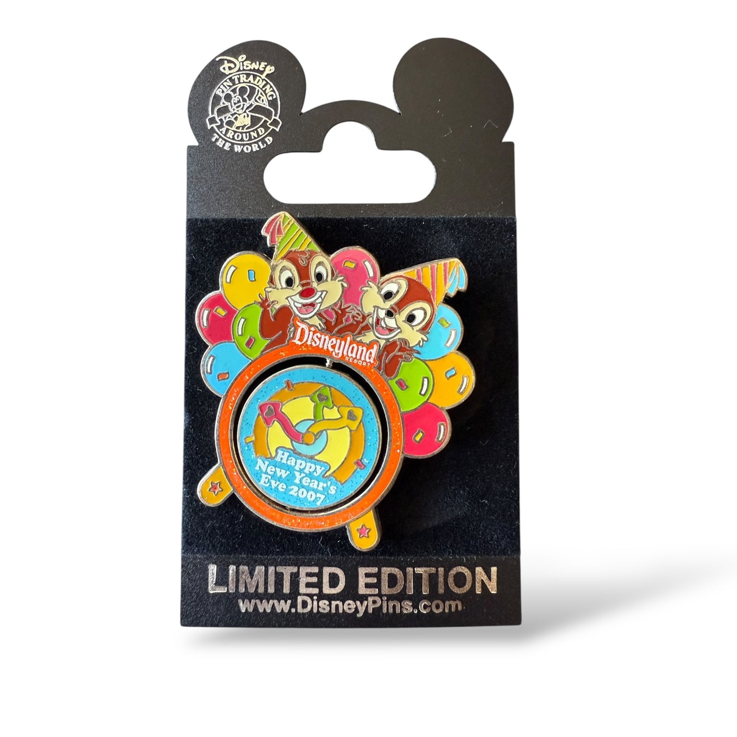 DLR Happy New Year Spinner 2007 and 2008 Chip n' Dale Spinner Pin