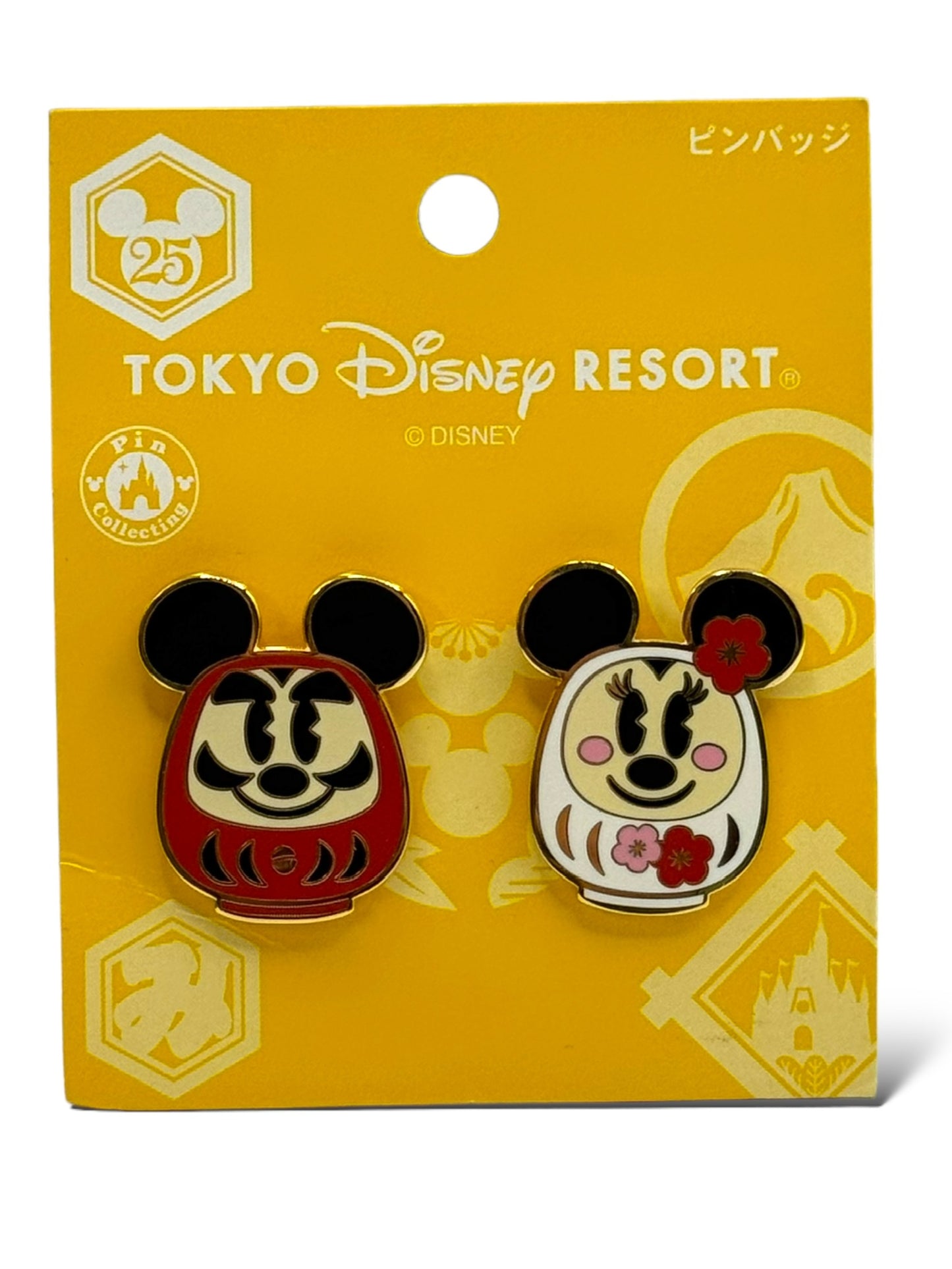 TDR New Years 2009 Pie Eyed Mickey and Minnie Daruma 2 Pin Set