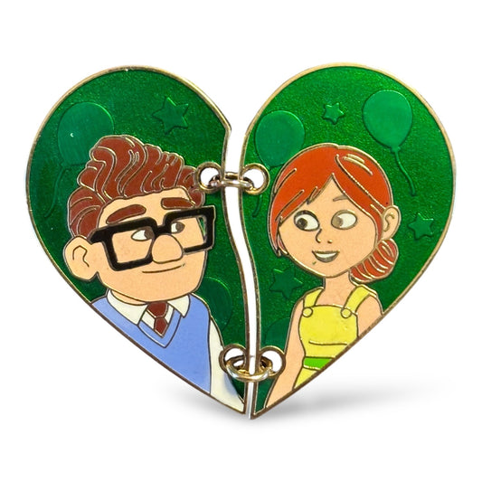 Disney Parks Carl and Ellie Two Piece Heart Pin