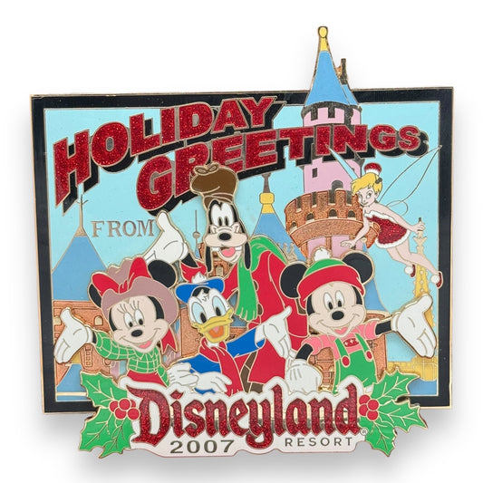 DLR 2007 Holiday Greetings from Mickey & Friends Jumbo Pin