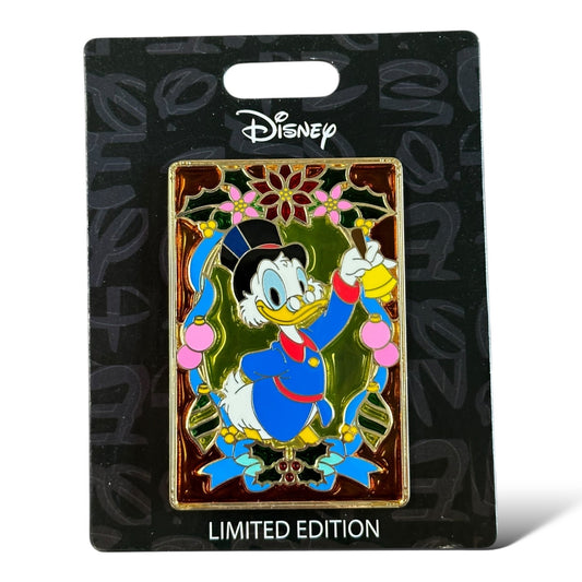 Monogram Christmas Stained Glass Scrooge McDuck Pin